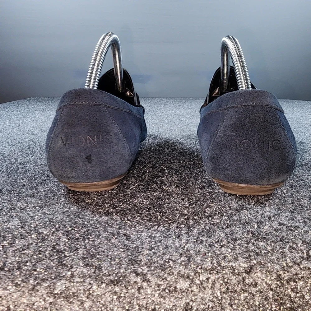 Vionic Debbie Loafers Womens 9 Wide Navy Blue Suede Driving Mocs Orthaheel‎